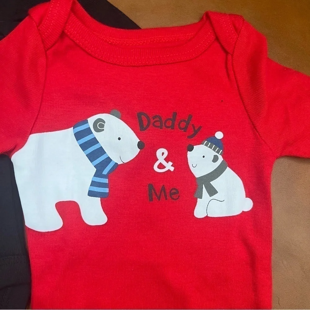 Koala Baby 3 Piece Bodysuit Newborn Infant Daddy and Me Cotton Long Sleeve NWOT